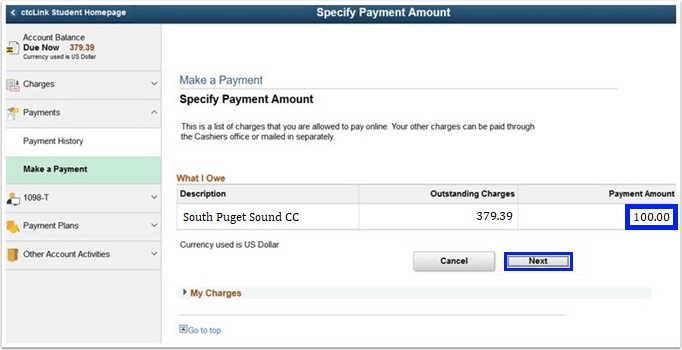 Payment amount is on the right side of the page.  Next is bottom right.