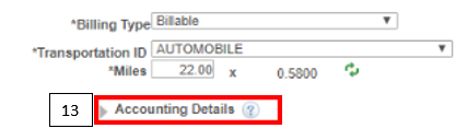 Image of Accounting Details drop-down