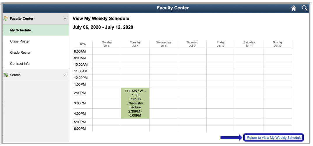 Faculty view schedule 11
