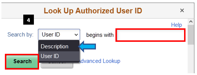 Look UP Authorized User ID Options