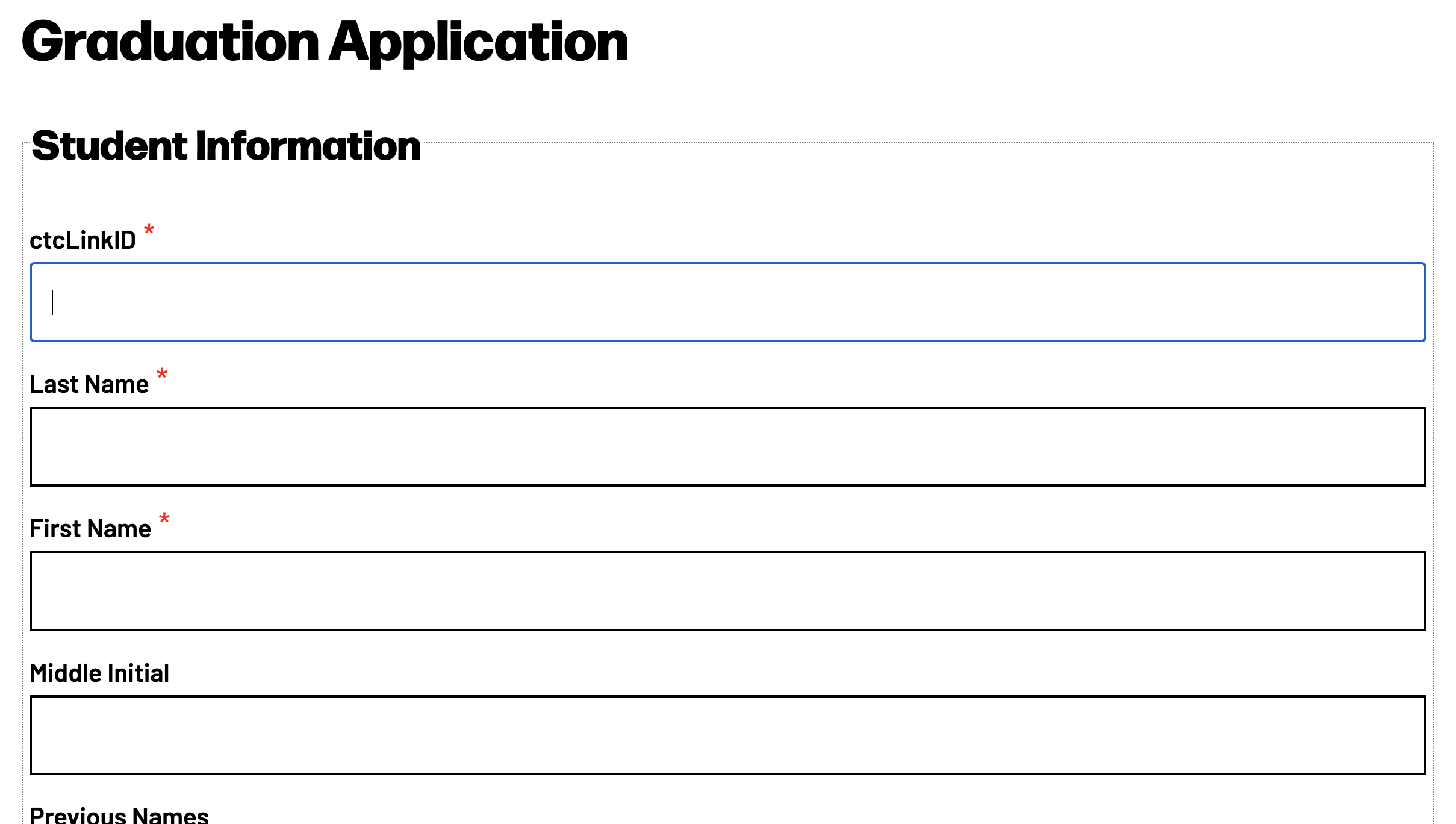 Photo of Graduate Application form